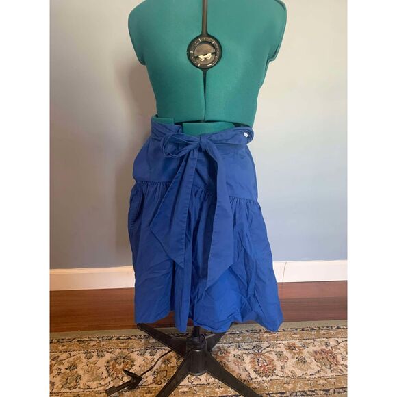 Lauren Ralph Lauren Black Label Sapphire Stretch Cotton A-Line Self-Tie Skirt, 4 - Picture 3 of 5